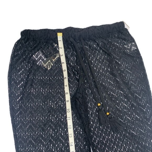 Black Crochet Festival Swim Cover-up Pants - Picture 6 of 12